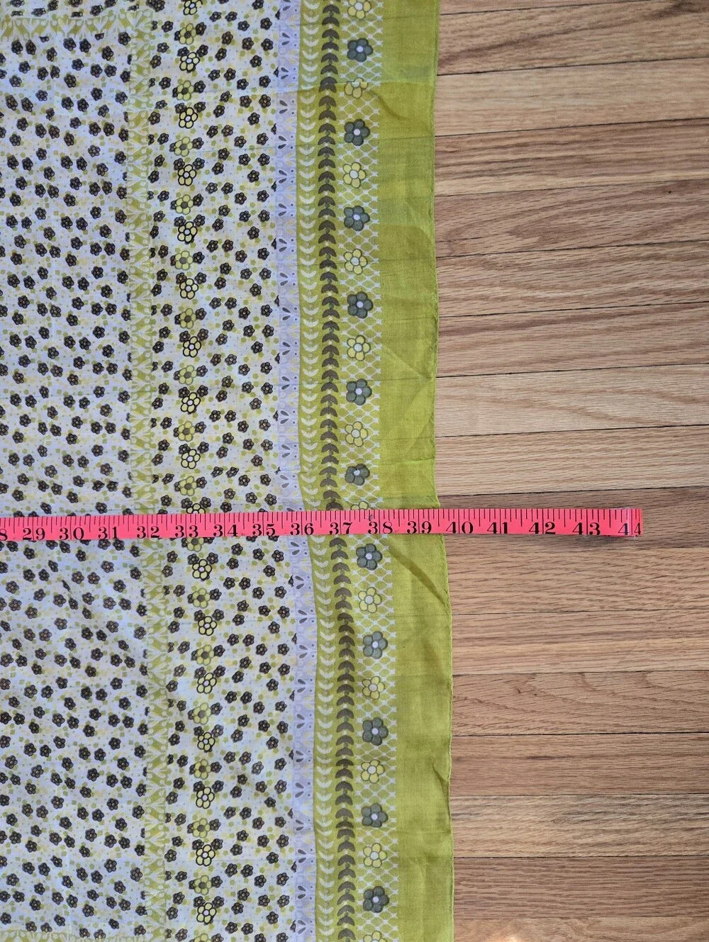 Sundance Catalog Chartreuse Green Ditsy Floral 100% Silk Square Scarf